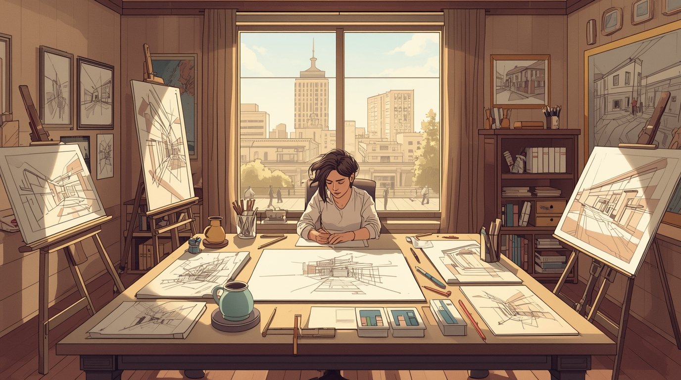 Perspectief tekenles bij Clixkhexjrax